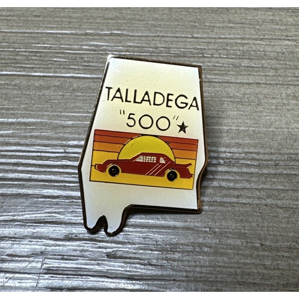 Rare Vintage Talladega Nascar‎ 500 Hat Pin Alabama State Car Dega Retro